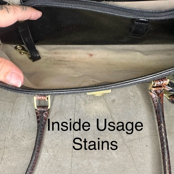 Brahmin Vintage Tuscany Collection Croc Embossed Leather Satchel/Handbag - Picture 7 of 9